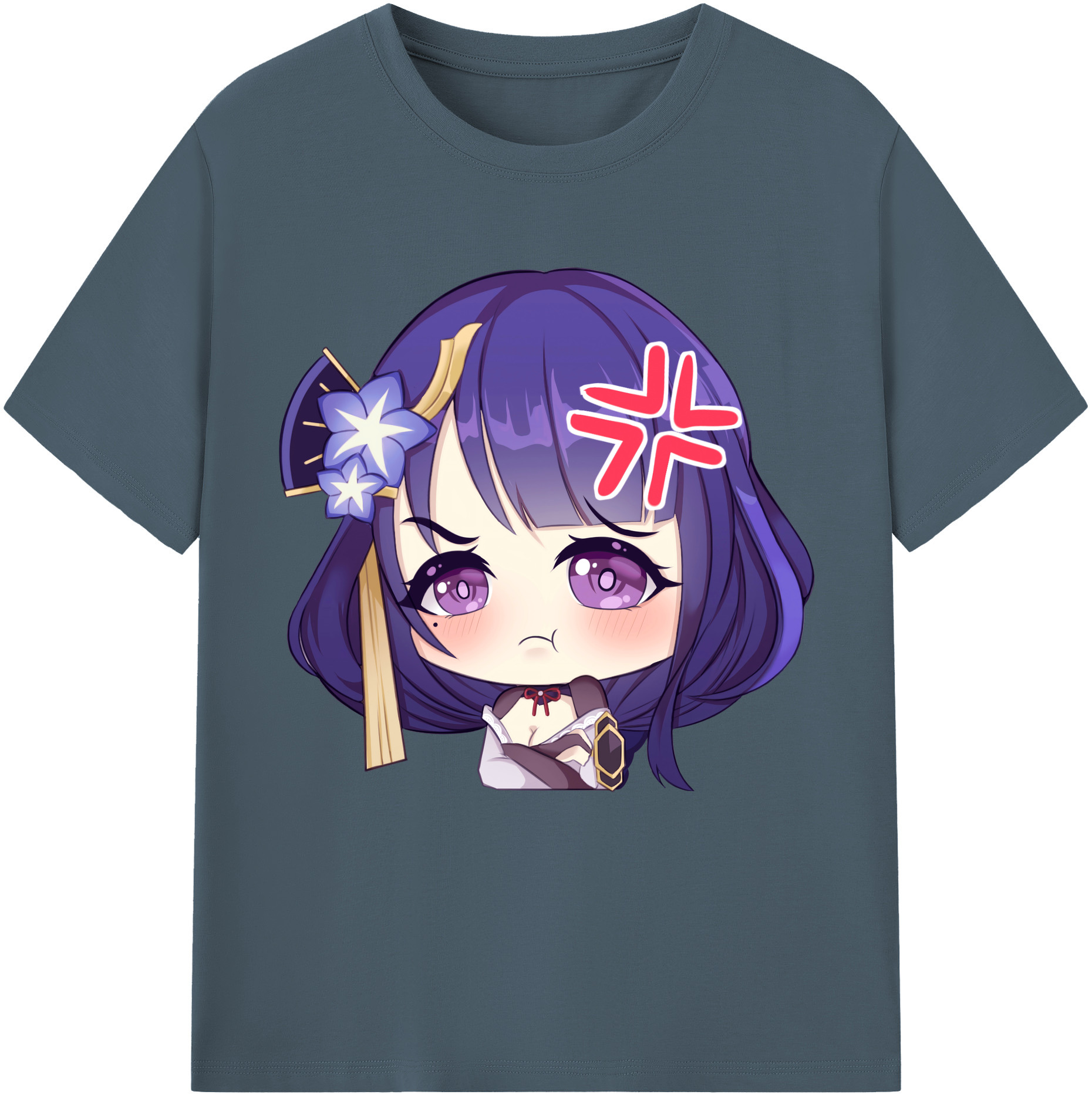 げんし神 雷電将軍 らいでんしょうぐん genshin Raiden Shogun 綿100％半袖Tシャツ（フロントプリント）